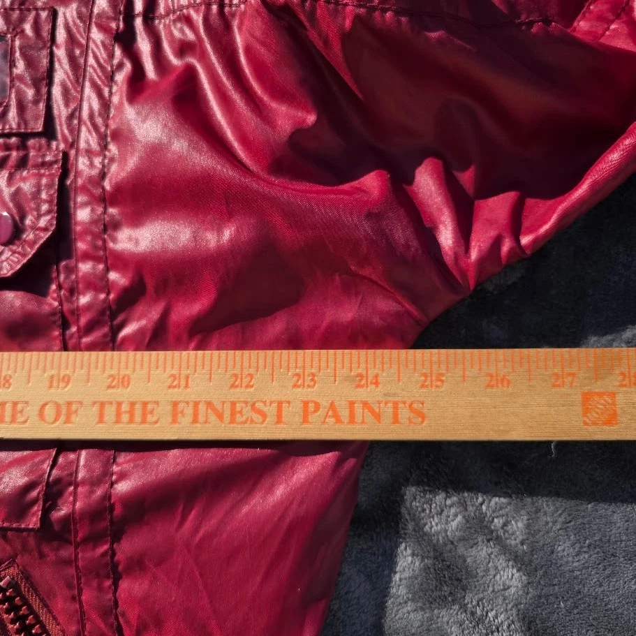 Vintage 80s Nissan Racing Jacket Mens Large Maroon Nylon Windbreaker Pit Coat - product detail image 17
