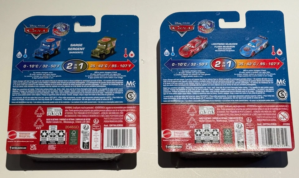RACE & RESCUE Lightning McQueen AND Sarge Jeep Disney Pixar CARS Color Changers - Image 2 of 2