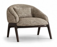 Sessel Braun Modern Stoff Polstersessel Loungesessel Design