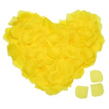 Silk Artificial Flower Rose Petals, Yellow Faux Flowers 2x2 Inch 1200Pcs