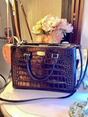 Michael Kors Dark Chocolate Kellen Top Double Zip Satchel