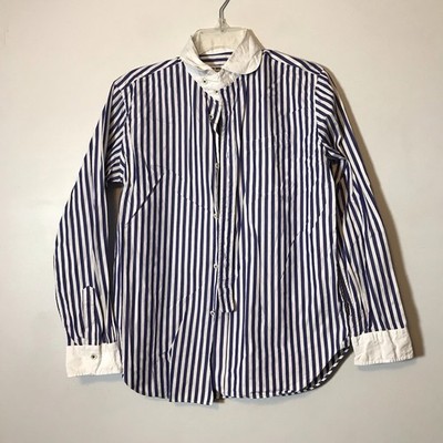 Junya Watanabe Comme Des Garcons Blue White Striped Cotton Button Down Large