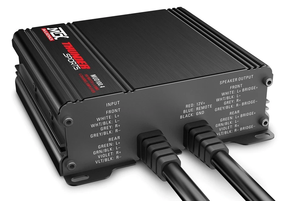 Amplificador amplificador de 4 canales MTX MUD100.4 400 vatios RMS para Polaris RZR/ATV/UTV/Carrito Foto 4 de 4