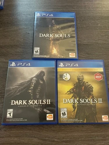 PS4 Game Lot - Dark Souls, Dark Souls II SOTFS, Dark Souls III Fire Fades Ed