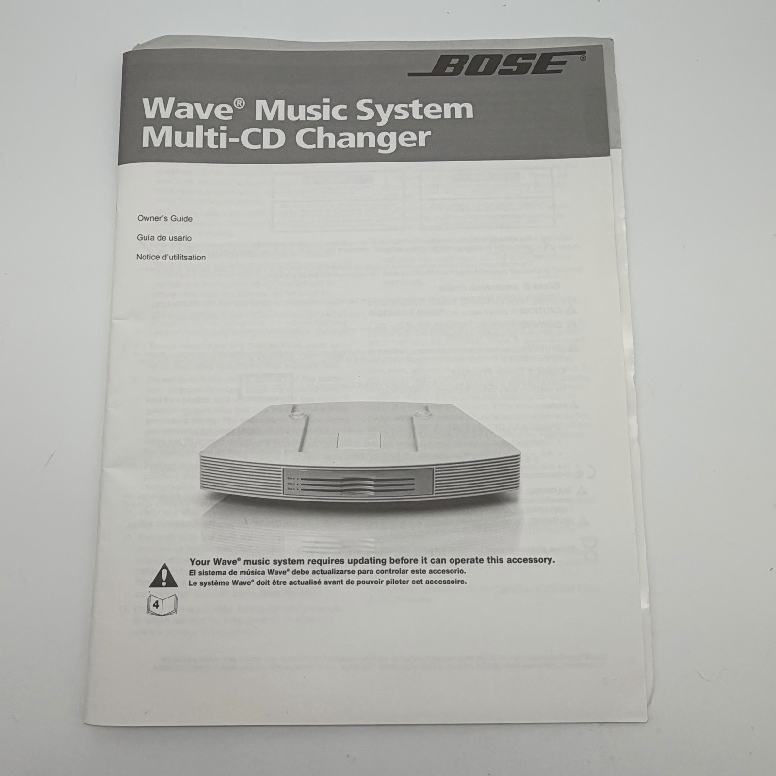 Bose Wave Music System Multi-CD Changer Owner’s Guide Manual 291553-001
