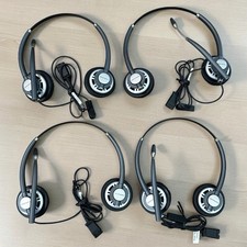 Lot of 4 Plantronics Poly EncorePro HW720 DUO Black Wired Phone Headset