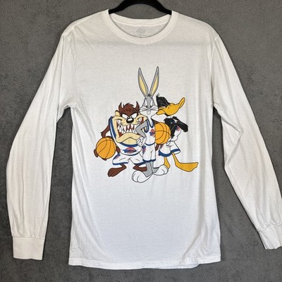 Looney Tunes Space Jam Bugs Bunny Taz Daffy Duck Long Sleeve T Shirt Mens S