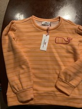 Vineyard Vines Girls Kids Medium M Sweatshirt Long Sleeve Orange Pullover