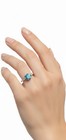 Vintage palladium ART DECO VIVID BLUE ZIRCON ANTIQUE DIAMOND ENGAGEMENT ring — photo 8