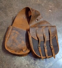 Western Horse Leather Saddle Bag Heavy Duty Traditional Trail Ride  Saddle Bag