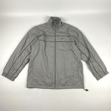 VTG Nike Windbreaker Jacket Men  s Large L Gray Full Zip Track Running Vintage