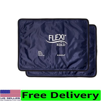 Reusable FlexiKold Ice Packs for Injury Relief - Large 10.5'' x 14.5'' (2 Pack)