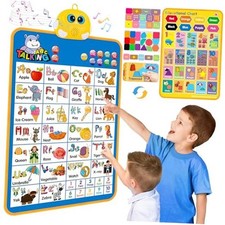 Electronic Alphabet Wall Chart, Talking ABC, 123s, Music Poster, Alphabet-Blue