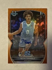Seth Trimble 2022-23 Bowman Chrome 1st Prospect Orange Refractor Auto /25 RC UNC