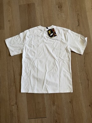 A Bathing Ape White Logo Cotton Jersey Men's T-Shirt M Short