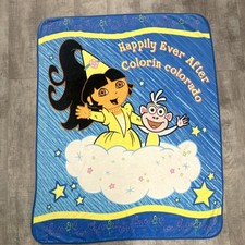 The Northwest Company Dora the Explorer Boots Blanket Blue Polyester TV Cartoon