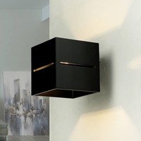 Wandlampe Schwarz Eckig G9 Aluminium Lichtmuster Wandleuchte Wohnzimmer Flur