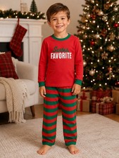 Carters Kid Boys' 2-Piece Santa's Favorite Top Fleece Pants Pajama Set Size 5