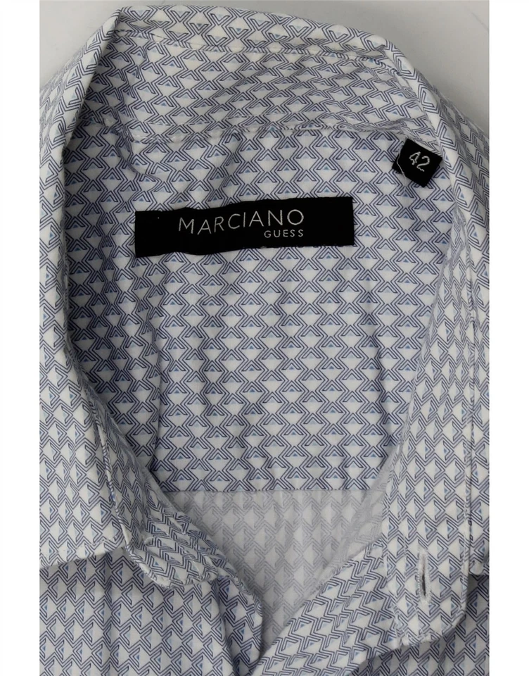 GUESS BY MARCIANO Mens Shirt Size 42 Large Blue Geometric Cotton CC18 - Image 4 of 4