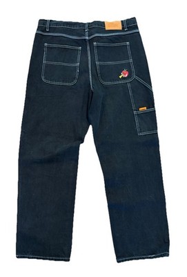 Butter Goods Embroidered Denim Jeans Skate Very Baggy Drawstring Street Sz 34x30