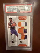 2018 Panini National Treasure Deandre Ayton Rookie Triple Mat Prime PSA 10 LE 