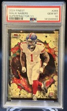 Marketplace image: MALIK NABERS 2024 TOPPS FINEST SUPERFRACTOR ROOKIE RC 269 PSA 10 Jersey #1/1