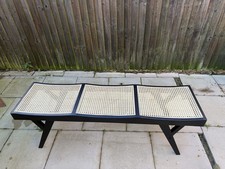 Wood And Rattan Bench 3 Seater Indoor Furniture