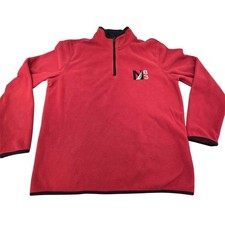 Nautica Pullover Sweater Mens Large Red Fleece N83 Half Zip Outdoor