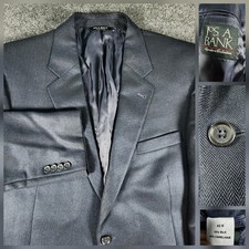 Jos A Banks Mens 43R Navy Blue Herringbone Sport Coat Blazer Silk Camel Hair