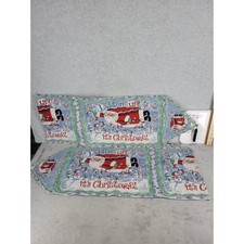 Christmas Santa Claus Table Runner Tapestry Lighten Up It's Christmas Tassels