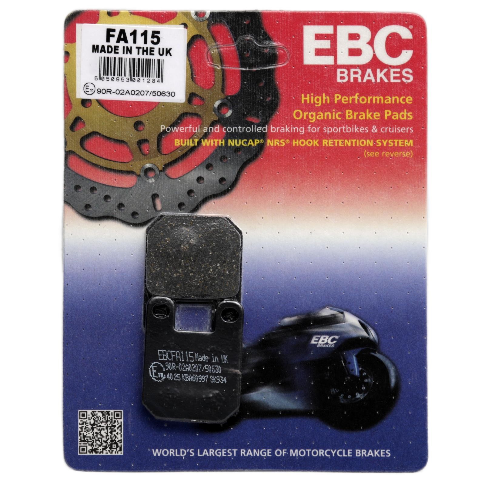 CAGIVA Mito 1998-1999 EBC FA115 Premium Organic Replacement Brake Pads Rear