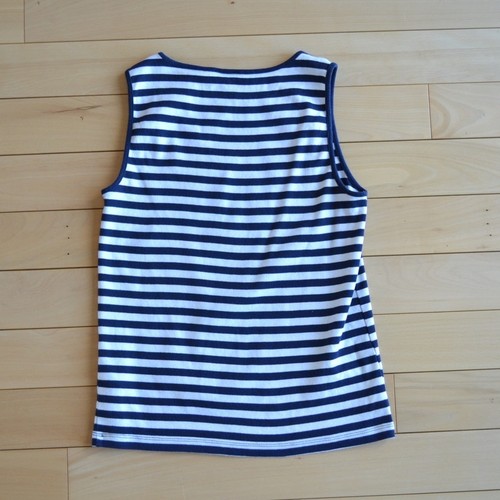 J Crew Striped Tank Top Size Medium Navy Blue White - Picture 3 of 3