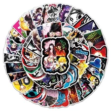 50pcs Waterproof Vinyl Stickers Demon Slayer Anime Luggage Phone Laptop Fridge