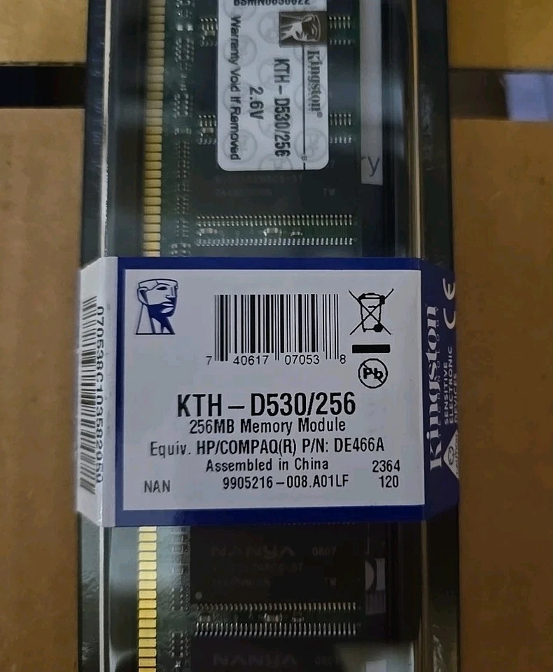 Kingston KTH-D530/256 256MB PC3200 184-Pin 400MHz CL3 DDR SDRAM DIMM Memory RAM - Image 2 of 2