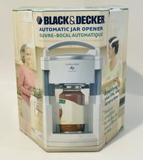 Black & Decker Lids Off Automatic Electric Jar Opener, Model JW200, White, New