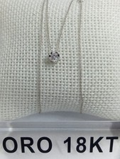 Collana oro bianco 750 18 kt carati con garanzia diamante carati 0,08 F-VS +2360