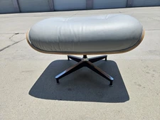 💥Eames Lounge Chair Ottoman Herman Miller Light Gray Leather Herman Original
