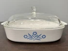 Vintage Corning Ware Cornflower Blue A-10-B Casserole Dish Pyrex B10 Lid