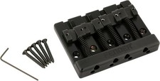 Genuine Fender HiMass 4-String Bass Bridge with Zinc Saddles, BLACK