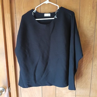 Becool Black Textured Top   Size 2X (Viscose/Nylon)