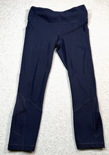 Lululemon Pace Rival Crop 22" Navy Leggings Size 4 Athleisure Yoga Pants Capris