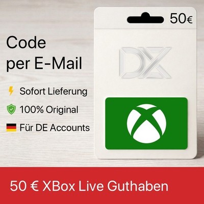 XBox Live - 50  Euro Gutschein Guthaben   Digital Karte | Sofort | DE