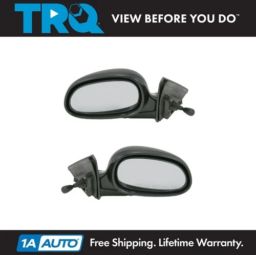 TRQ Manual Remote Side View Mirrors Black Pair Set for 92-95 Civic 4 Door Sedan