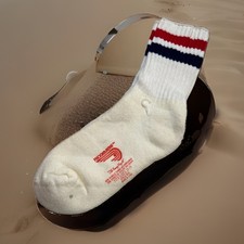 VTG 80's Ridgeview Socks 10-13 Striped Orlon Acrylic Crew USA Sport Wide Calf.