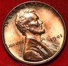 Uncirculated Red 1941 Philadelphia Mint Copper Lincoln Wheat Cent Philadelphia Lincoln Wheat