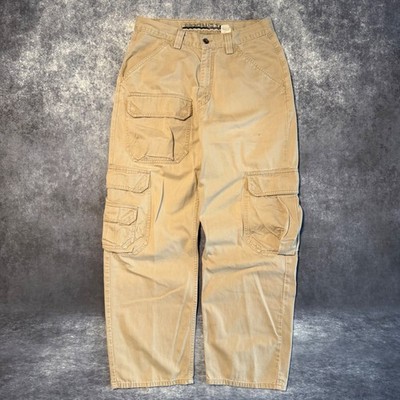 Vintage Levis SilverTab Khakis Cargo Pants Mens 32x32 Tan Baggy Loose Fit Cotton