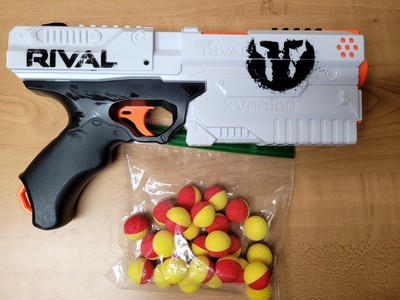 Nerf Rival XV-500 Blaster - High Velocity Foam Ball Shooter - Preowned with ammo