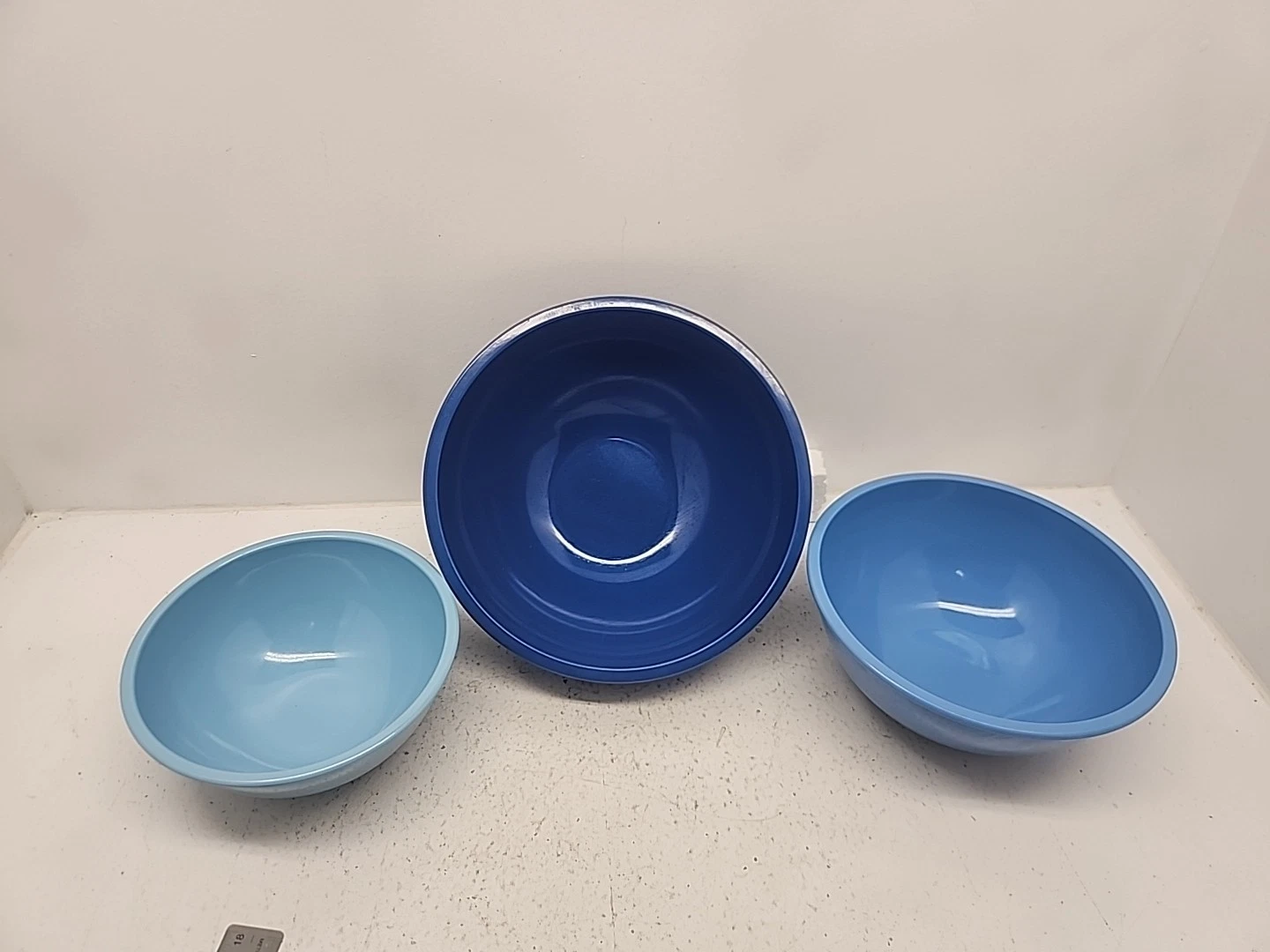 Rare Food Network 3 Piece Blue Color Melamine Nesting Mixing Bowl Set Of 3