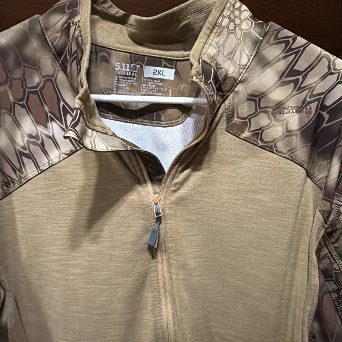 5.11 Tactical Rapid Half Zip Kryptek Camo Brown Tan Combat Shirt