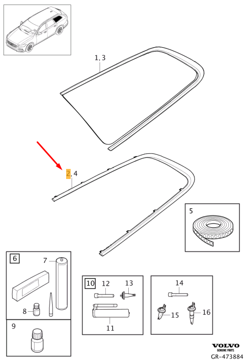 VOLVO V60 MK2 Left Rear Quarter Panel Trim Moulding 31651513 Genuine OEM